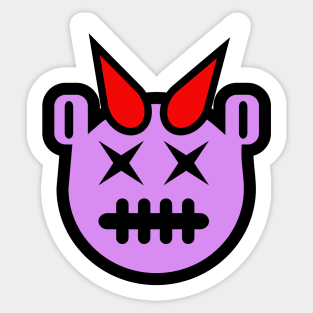 Cute devil bear Sticker